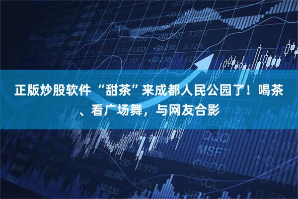 正版炒股软件 “甜茶”来成都人民公园了！喝茶、看广场舞，与网友合影